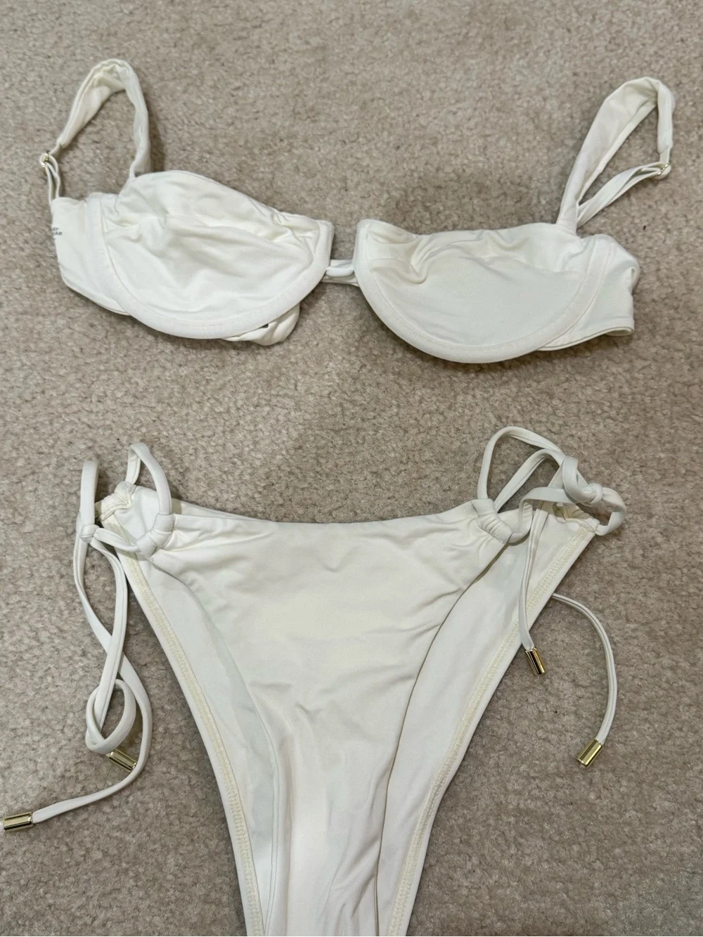 Monday White Underwire Tie-Side Bikini Set